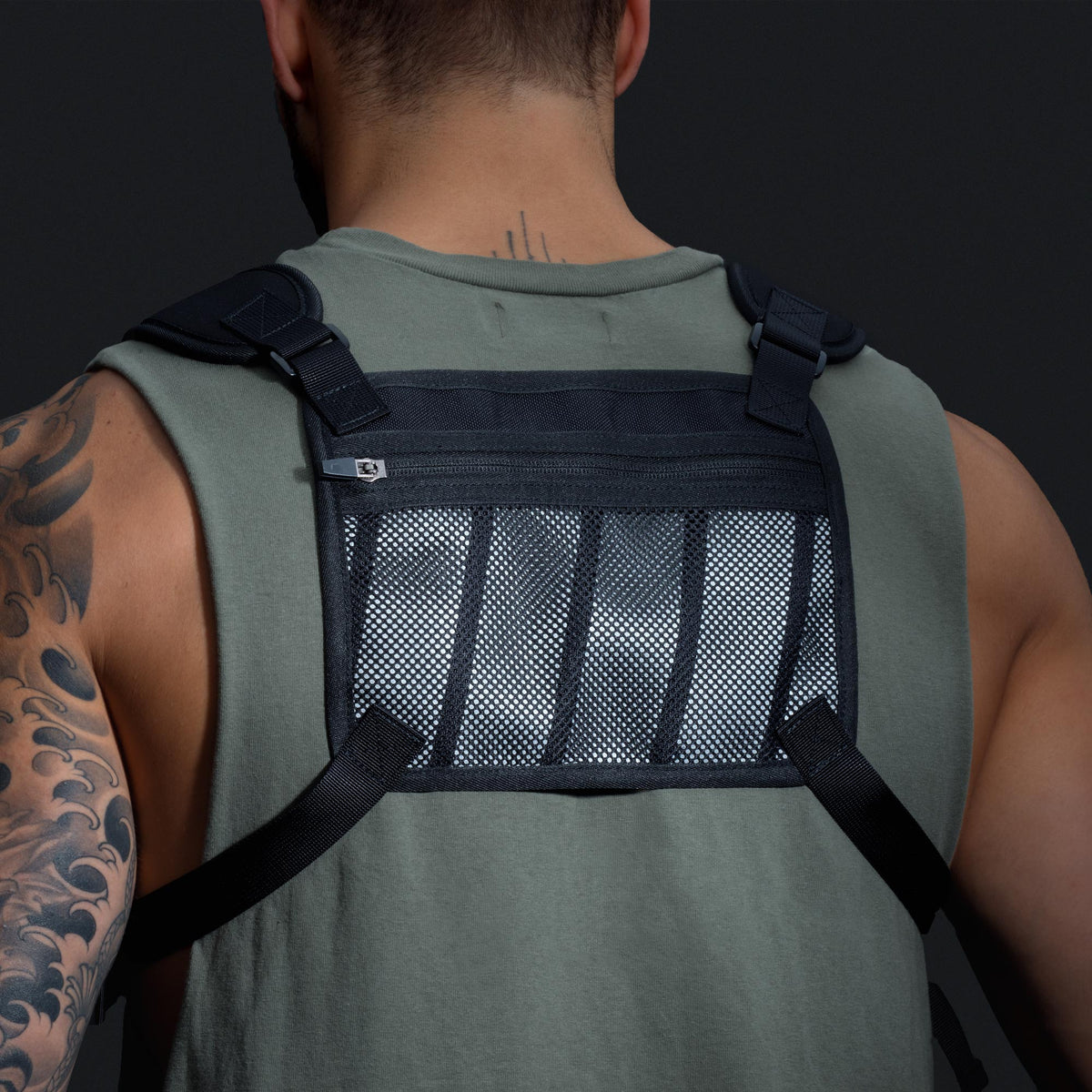 Runner wearing the MVRK chest pack during a race